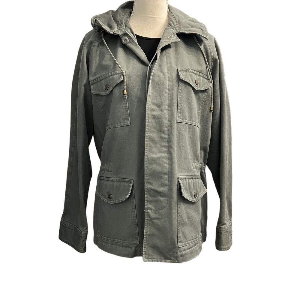 Polo Jeans by Ralph Lauren (EUC) Hooded Cargo Jacket 100% Cotton, Size Large - Picture 15 of 16